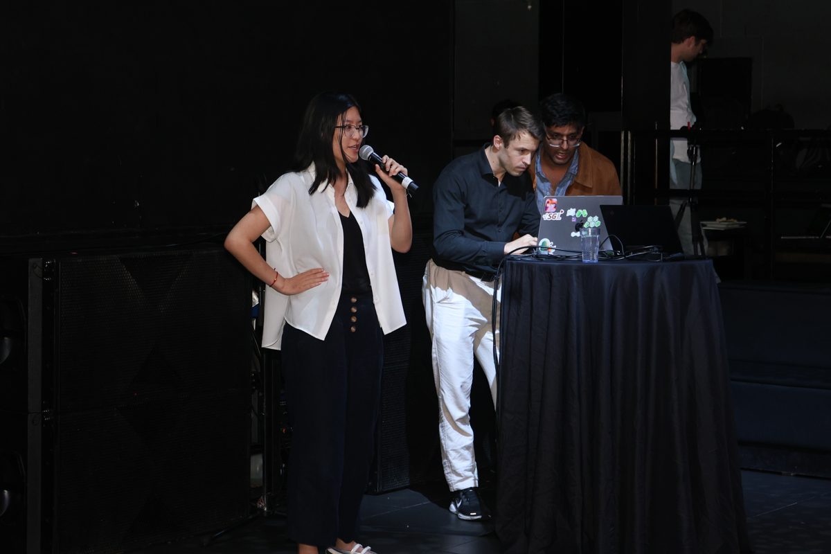 Speaker on stage